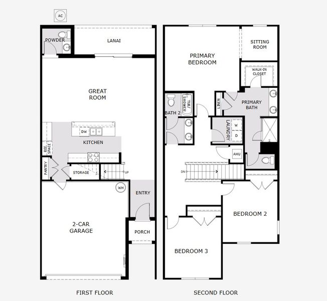 2D floor plan layout of this home in Sky Lakes Towns, St. Cloud, FL (Image 1).