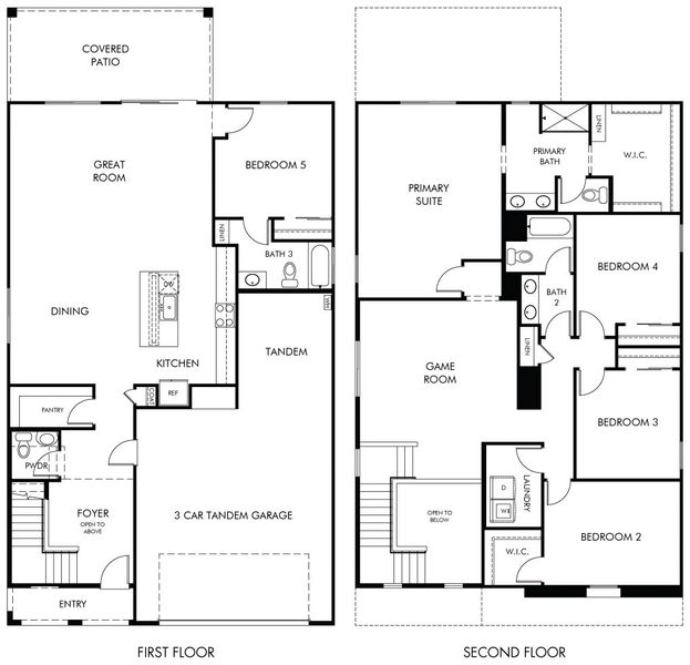 2D floor plan layout of this home in Mandarina - Premier Series, Marana, AZ (Image 2).