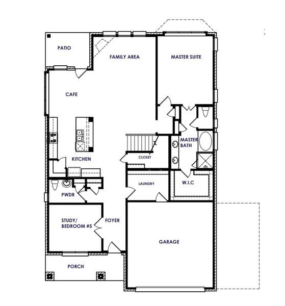 2D floor plan layout of this home in Corner Stone Ranch, Howe, TX (Image 2).