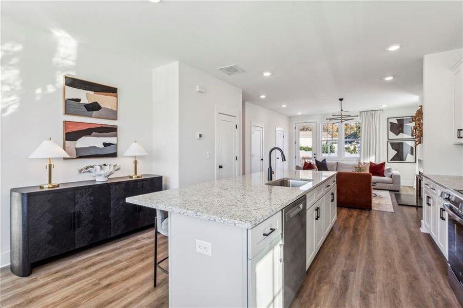 Furnished interior in a model home at Three Points at Chosewood Park in Atlanta (Image 7).