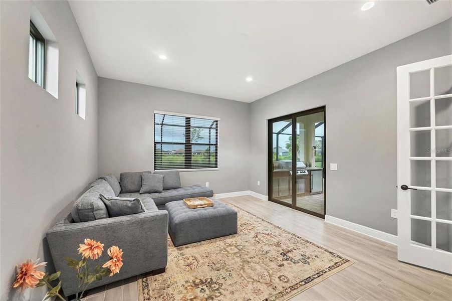 FRENCH DOORS INTO DEN