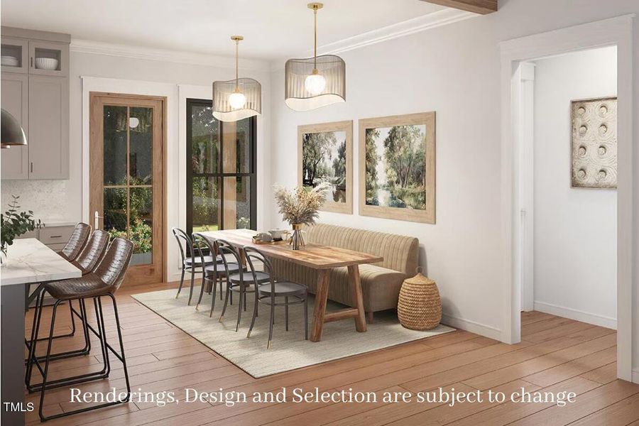 Renderings, Design and Selection are sub