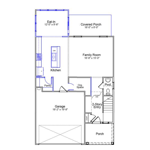 2D floor plan layout of this home in Renaissance at White Oak, Garner, NC (Image 3).