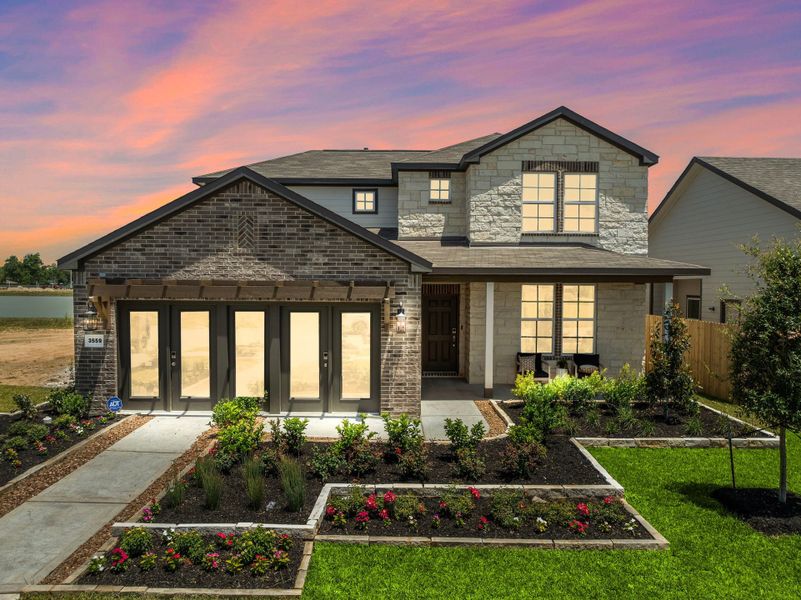 A house with a large front yard. A house with a large front yard.