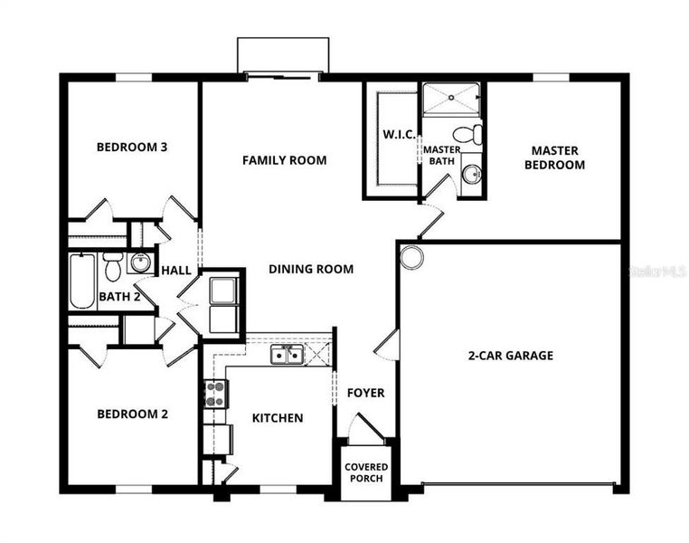 2D floor plan layout of this home in Poinciana, Poinciana, FL (Image 2).