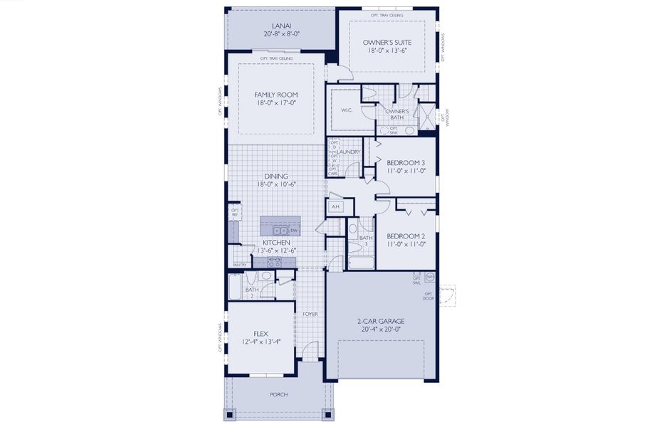 2D floor plan layout for the Solana by William Ryan Homes in Southern Hills Plantation, Brooksville, FL (Image 19).