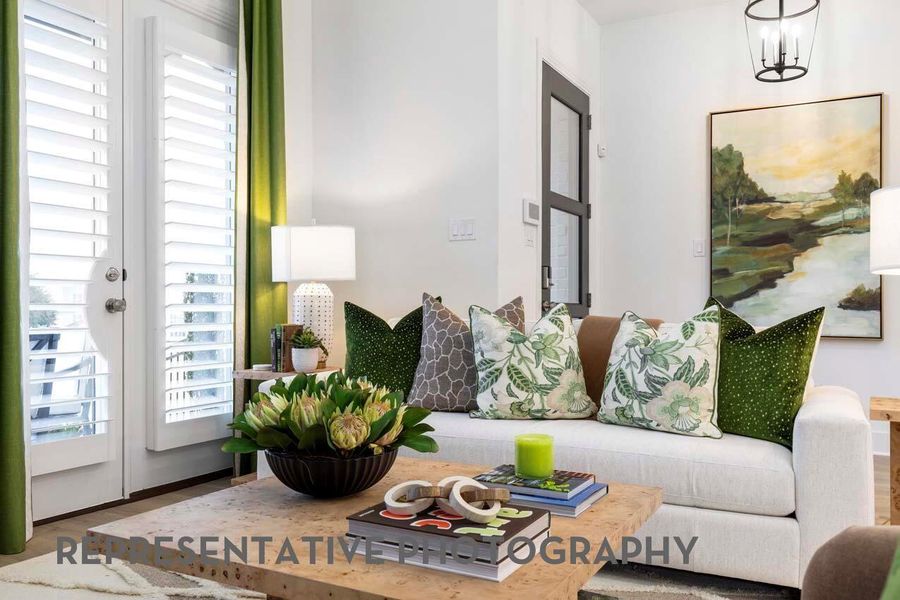 Furnished interior view inside a new home in Woodforest Townhomes, Montgomery (Image 11). Furnished interior view inside a new home in Woodforest Townhomes, Montgomery (Image 11).