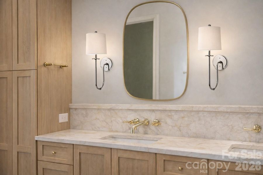 Primar Bath---Some images may include digital renderings or AI-enhanced visuals intended to illustrate design intent, finishes, or potential use of space. Actual construction and final finishes may vary