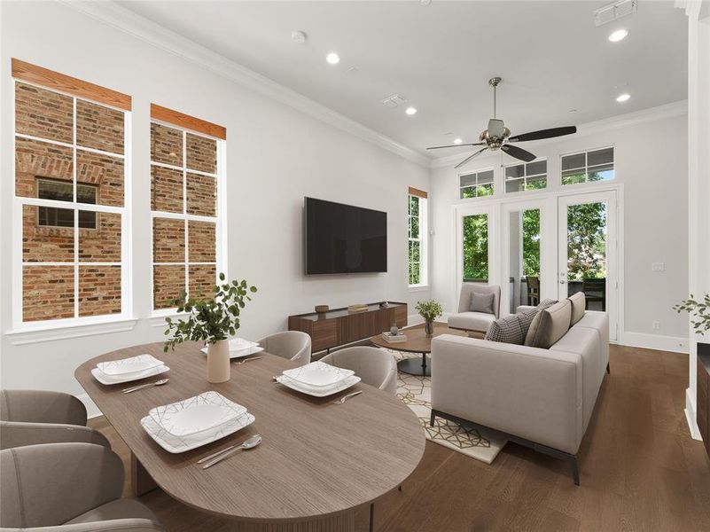 Image virtually staged to show use of space.