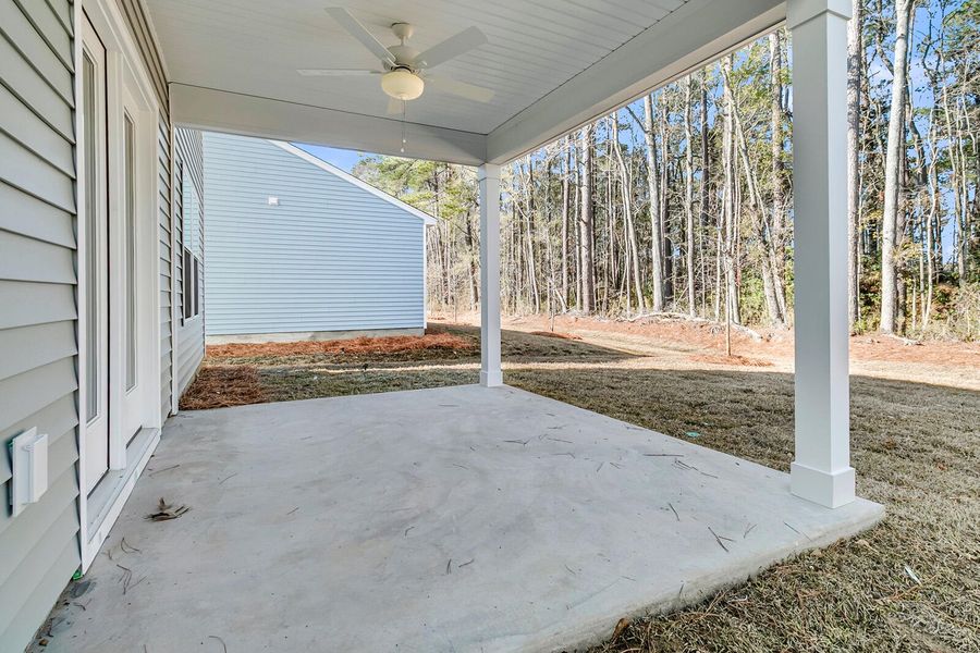 Exterior details and patio area of a home in Six Oaks, Summerville (Image 2). Exterior details and patio area of a home in Six Oaks, Summerville (Image 2).