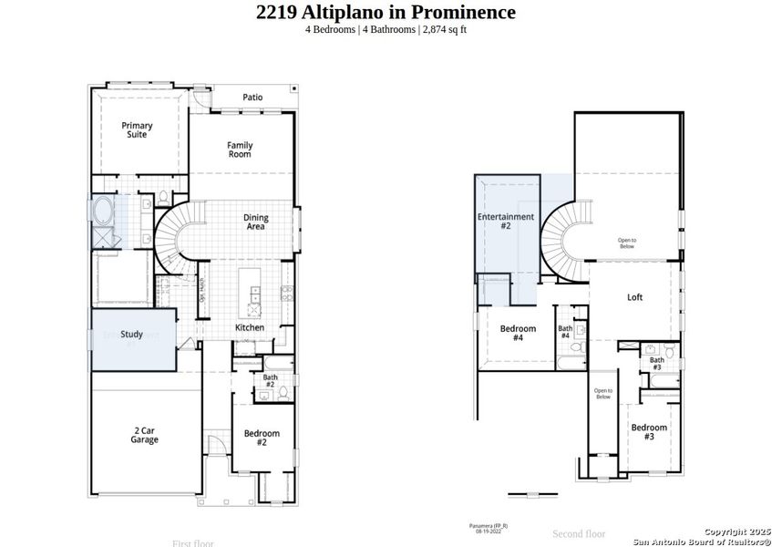 2D floor plan layout of this home in Prominence, San Antonio, TX (Image 4).