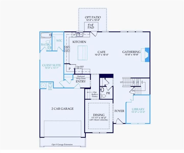 2D floor plan layout of this home in Sierra Creek, Hoschton, GA (Image 4).