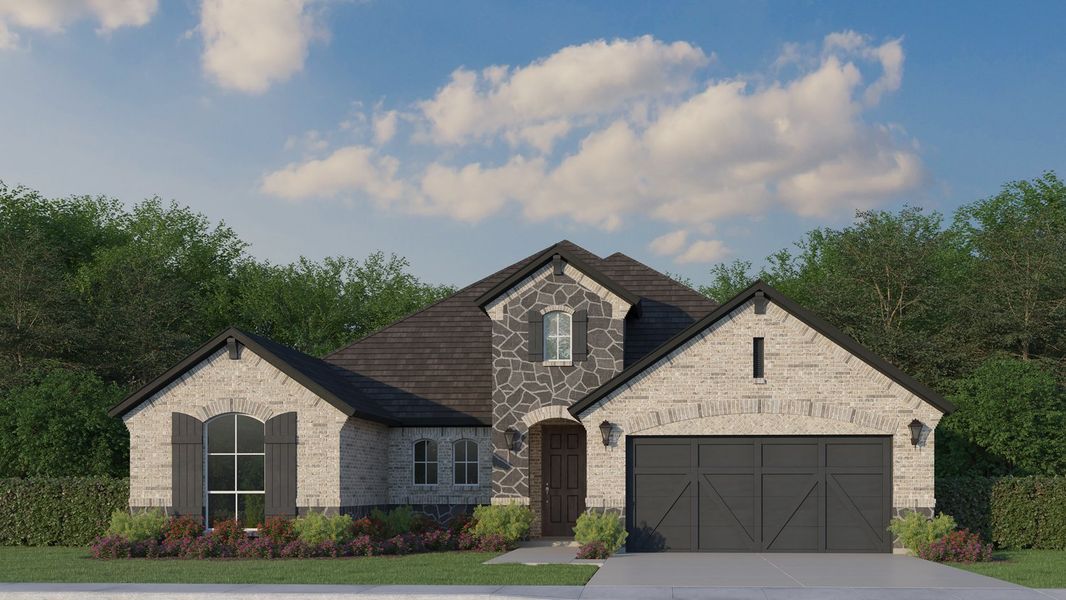 Plan 1690 Elevation A with Stone