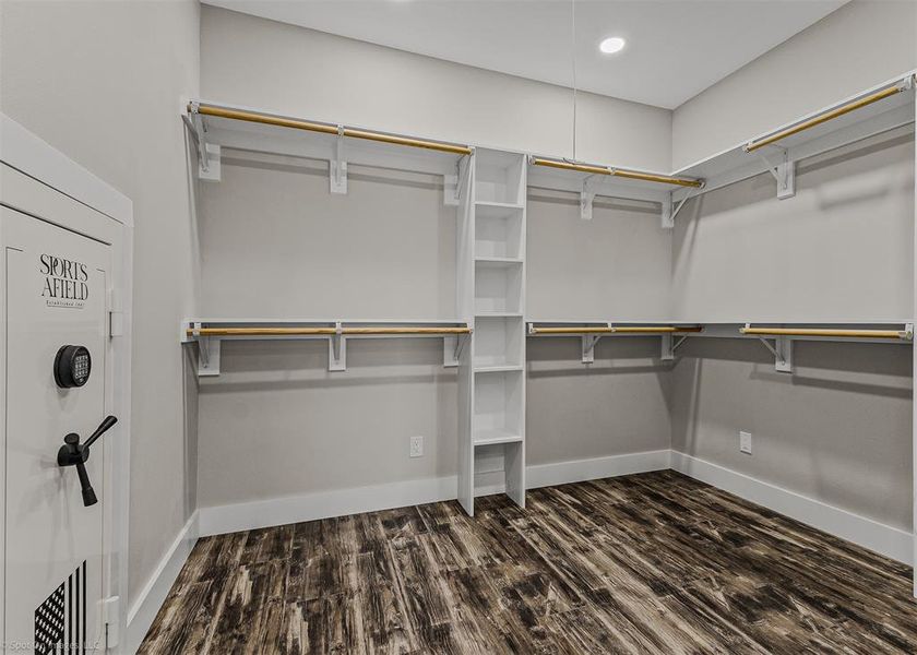 Custom primary closet with built in safe!
