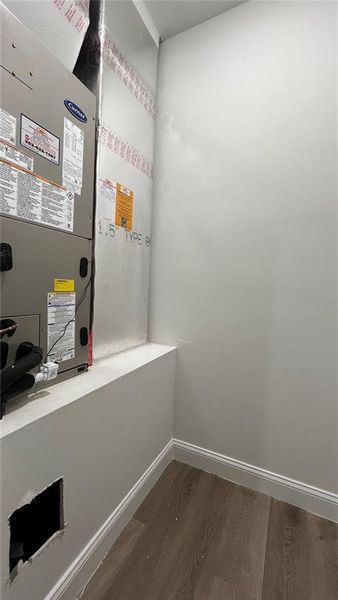 AC Unit in the garage storage.