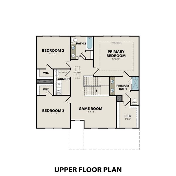 2D floor plan layout for the The Willow C-BC by Davidson Homes LLC in Benders Cove, Mount Juliet, TN (Image 3).