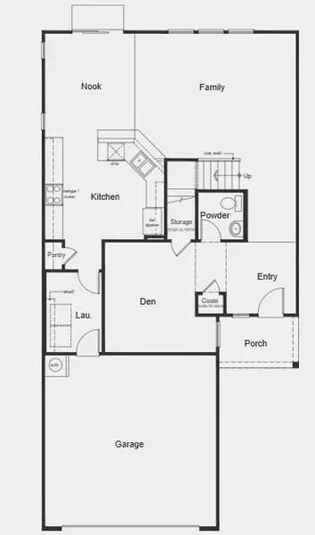 2D floor plan layout for the Plan 2277 by KB Home in Bellina, York, SC (Image 5).