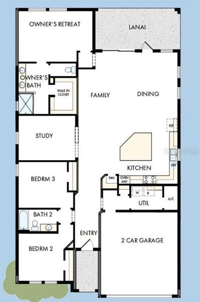 2D floor plan layout of this home in Waterset Classic Series, Apollo Beach, FL (Image 2). 2D floor plan layout of this home in Waterset Classic Series, Apollo Beach, FL (Image 2).