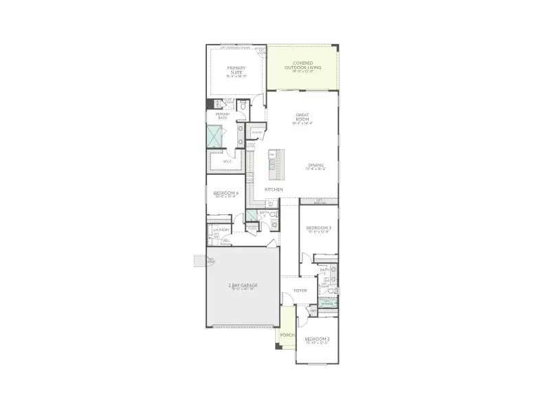 2D floor plan layout for the Granite Plan 3505 by Tri Pointe Homes in Terraza, San Tan Valley, AZ (Image 3).