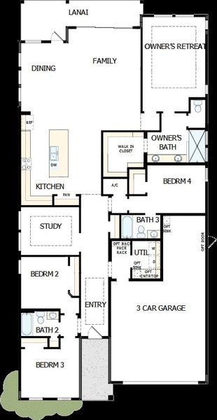 2D floor plan layout of this home in Seven Pines 50' Front Entry, Jacksonville, FL (Image 2). 2D floor plan layout of this home in Seven Pines 50' Front Entry, Jacksonville, FL (Image 2).