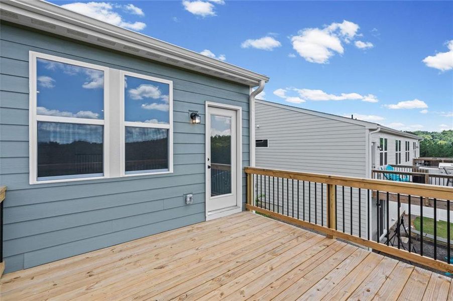 Exterior details and patio area of a home in Villas at Gold Creek, Dawsonville (Image 25).