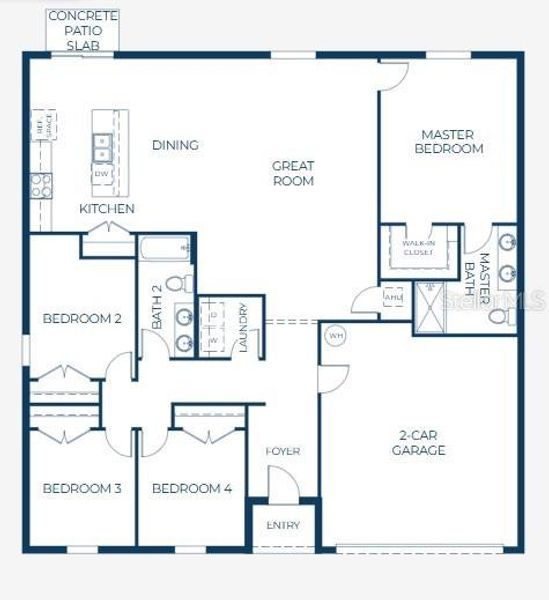 2D floor plan layout of this home in Deland, Deland, FL (Image 3).