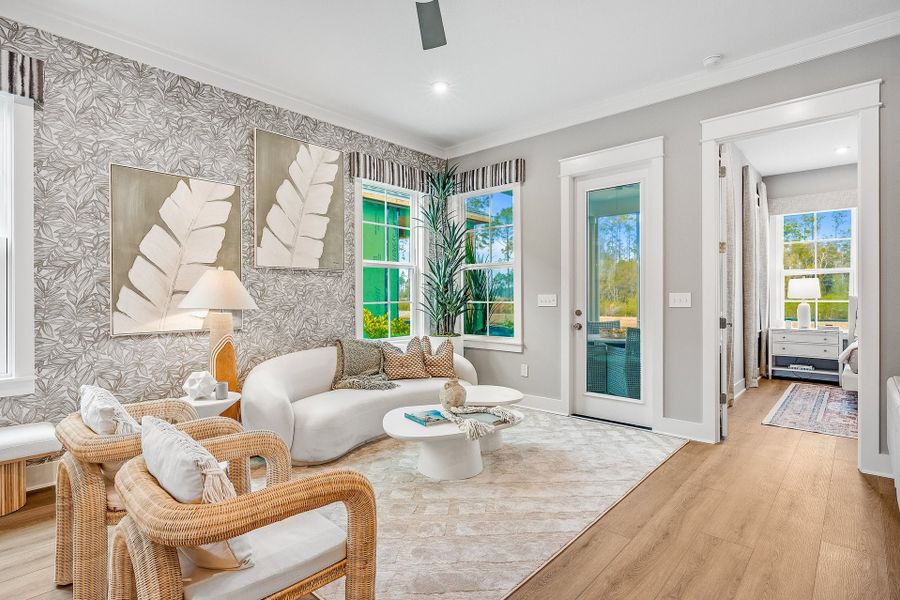 Furnished interior view inside a new home in The Villas at Longleaf Park, a Watersound Origins® community, Inlet Beach (Image 7).