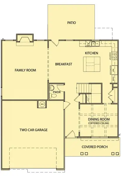 2D floor plan layout for the Monroe by Kerley Family Homes in Springside Reserve, Powder Springs, GA (Image 3).