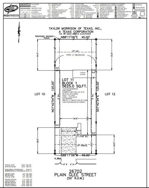 26702 Plain Glee Street preliminary plot plan 26702 Plain Glee Street preliminary plot plan