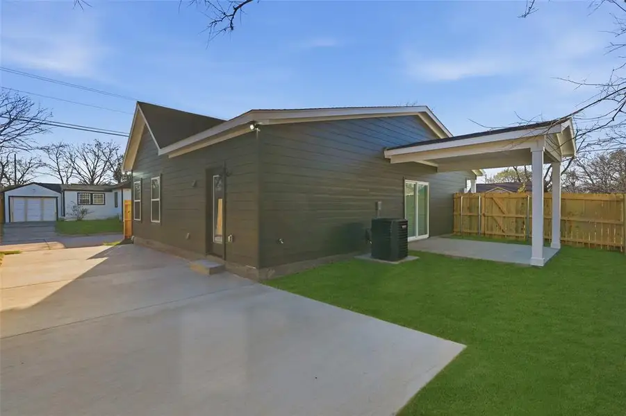Exterior details and patio area of a home in , Dallas (Image 3). Exterior details and patio area of a home in , Dallas (Image 3).