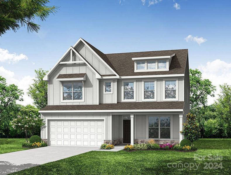 Homesite 49 features a Davidson V floorplan with front-load garage.