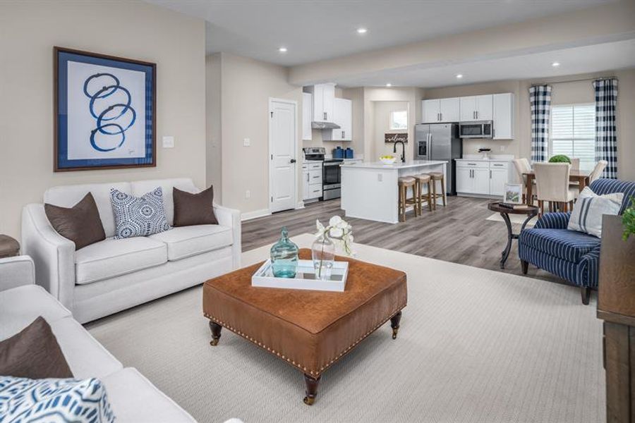 Representative furnished interior of a home built from the Allegheny w/ Finished Basement by Ryan Homes in Emerson Hills, Cane Ridge (Image 8).