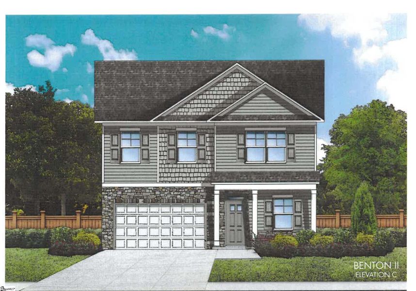Exterior rendering of this home design in Lynbrook, Boiling Springs, SC (Image 5).