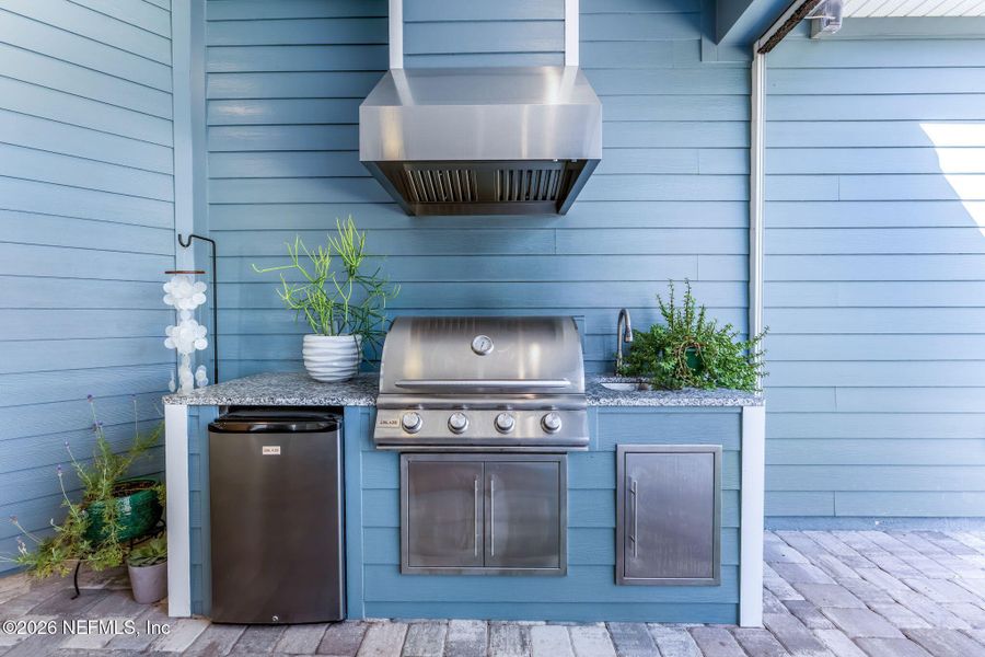 Exterior details and patio area of a home in Palm Crest at Seabrook, Ponte Vedra (Image 24). Exterior details and patio area of a home in Palm Crest at Seabrook, Ponte Vedra (Image 24).