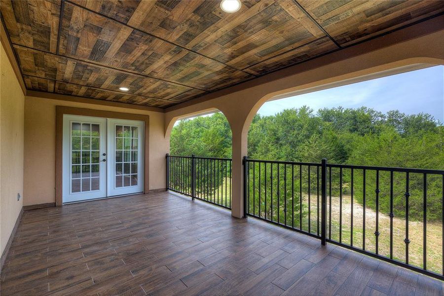 Back balcony with french doors