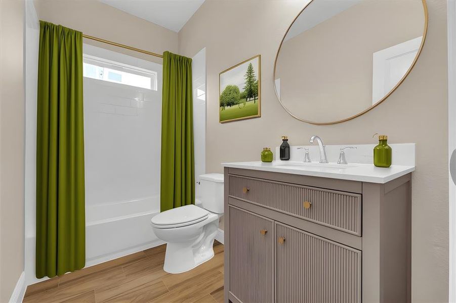 Digitally Staged, Second Full Bathroom