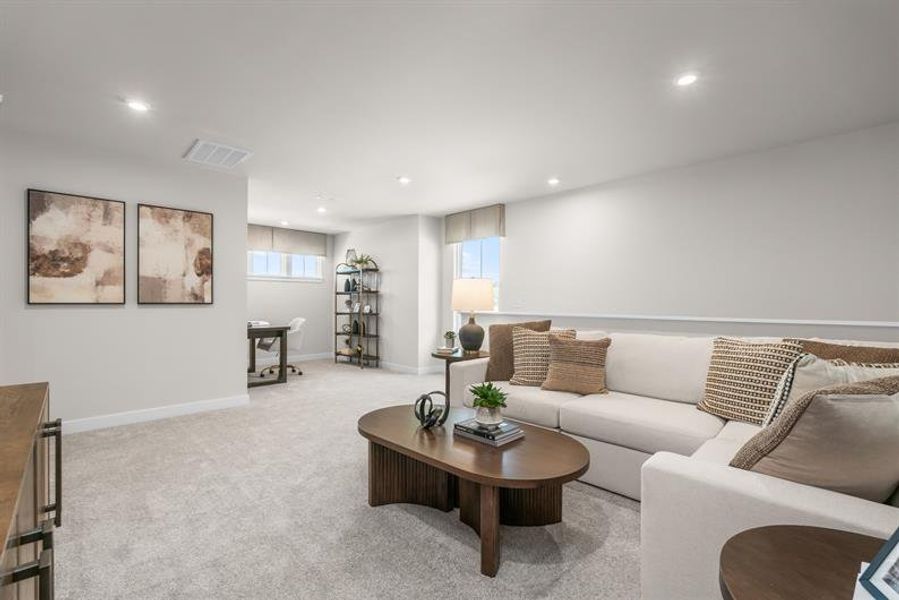 Representative furnished interior of a home built from the Silverleaf by Ryan Homes in East Lake, Leland (Image 34). Representative furnished interior of a home built from the Silverleaf by Ryan Homes in East Lake, Leland (Image 34).