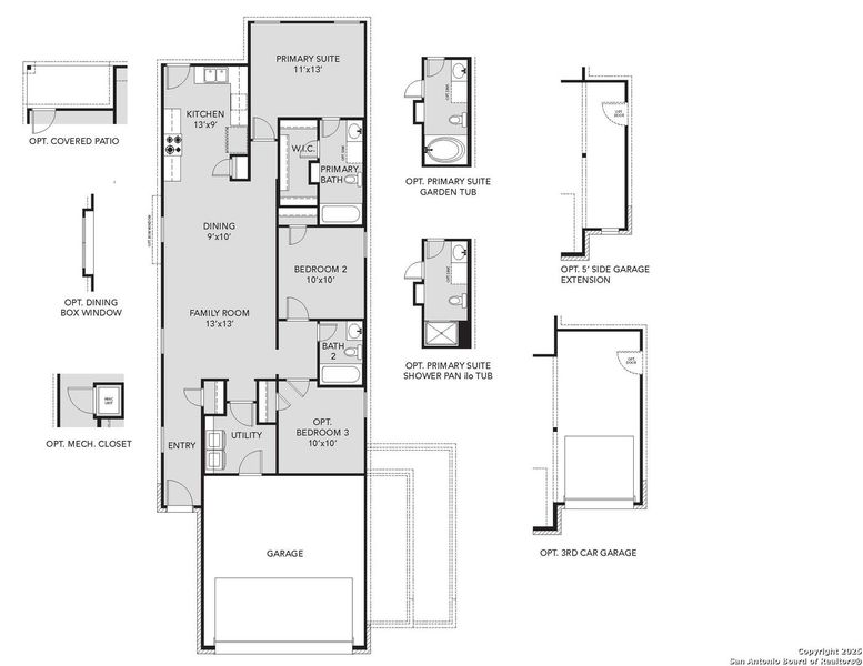 2D floor plan layout of this home in Katzer Ranch, Converse, TX (Image 2).