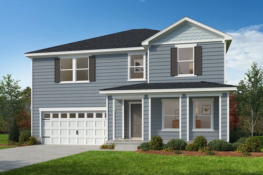 Representative exterior photo of a completed home built from the 2539 by KB Home in Gatsby Station, Garner, NC (Image 6). Representative exterior photo of a completed home built from the 2539 by KB Home in Gatsby Station, Garner, NC (Image 6).