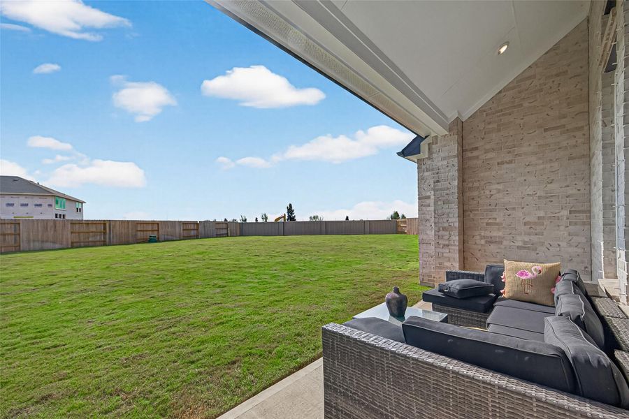 Exterior details and patio area of a home in , Iowa Colony (Image 4). Exterior details and patio area of a home in , Iowa Colony (Image 4).