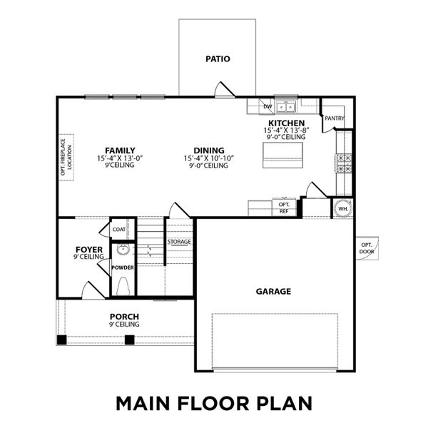2D floor plan layout for the The Gordon A by Davidson Homes LLC in Calista Farms, White House, TN (Image 5). 2D floor plan layout for the The Gordon A by Davidson Homes LLC in Calista Farms, White House, TN (Image 5).