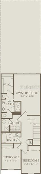 2D floor plan layout of this home in Parkside Trails, Clermont, FL (Image 3).