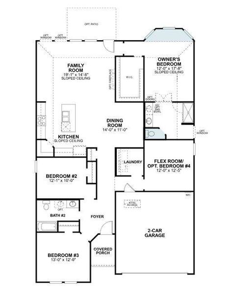 2D floor plan layout of this home in Woodstone, Providence Village, TX (Image 3).