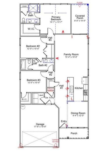 2D floor plan layout of this home in Piper Creek, Newton, NC (Image 4).