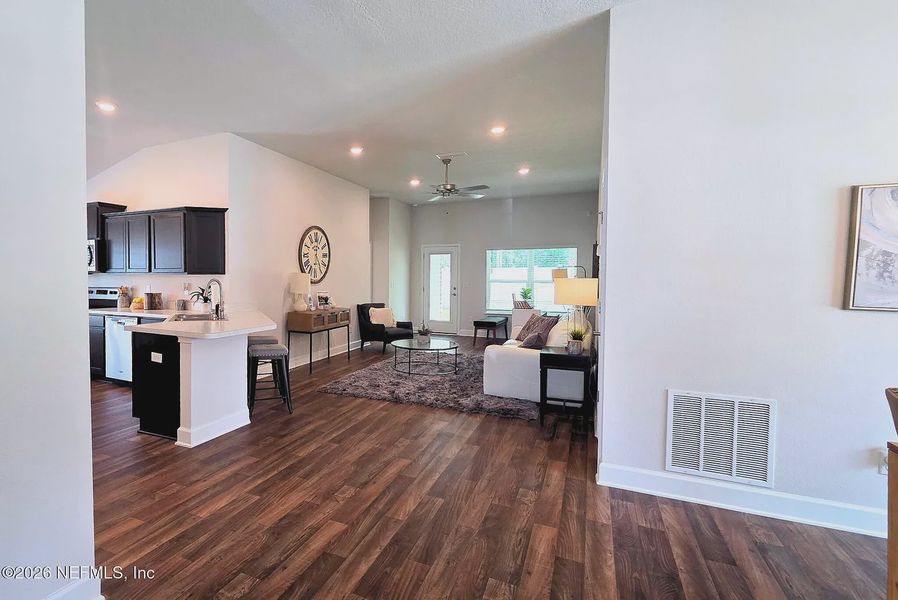 Furnished interior view inside a new home in Summerglen, Jacksonville (Image 2). Furnished interior view inside a new home in Summerglen, Jacksonville (Image 2).
