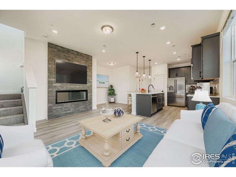 Living Room with a fireplace! Living Room with a fireplace!