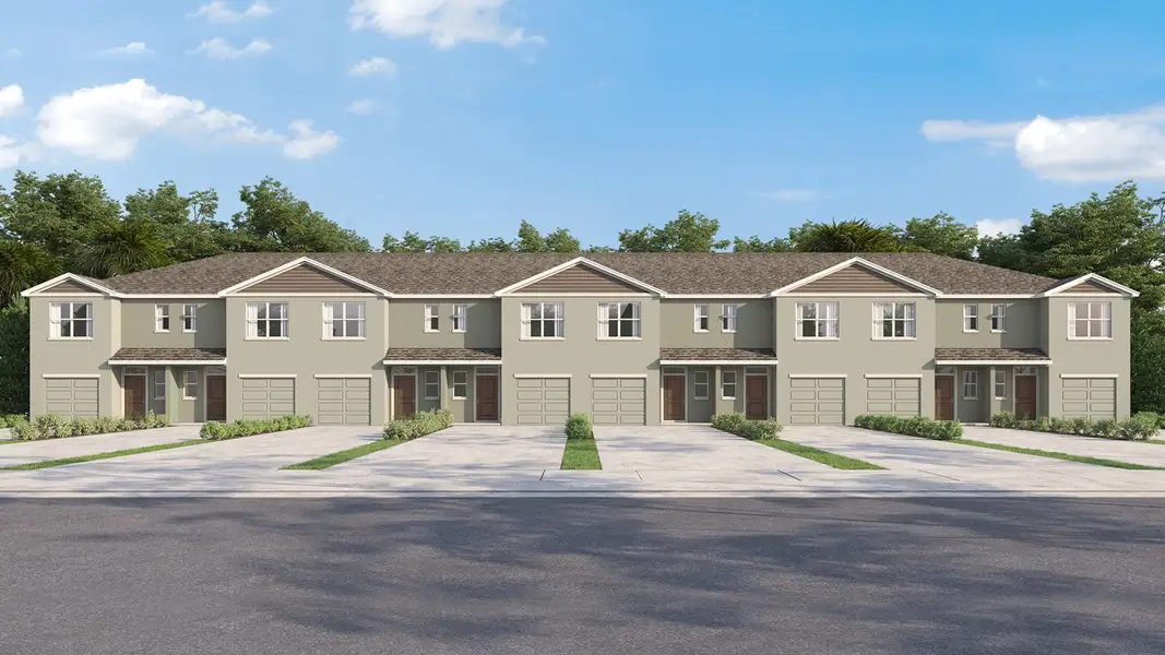 Front exterior of a new home in Ruskin Preserve, Ruskin, FL, highlighting curb appeal (Image 24).