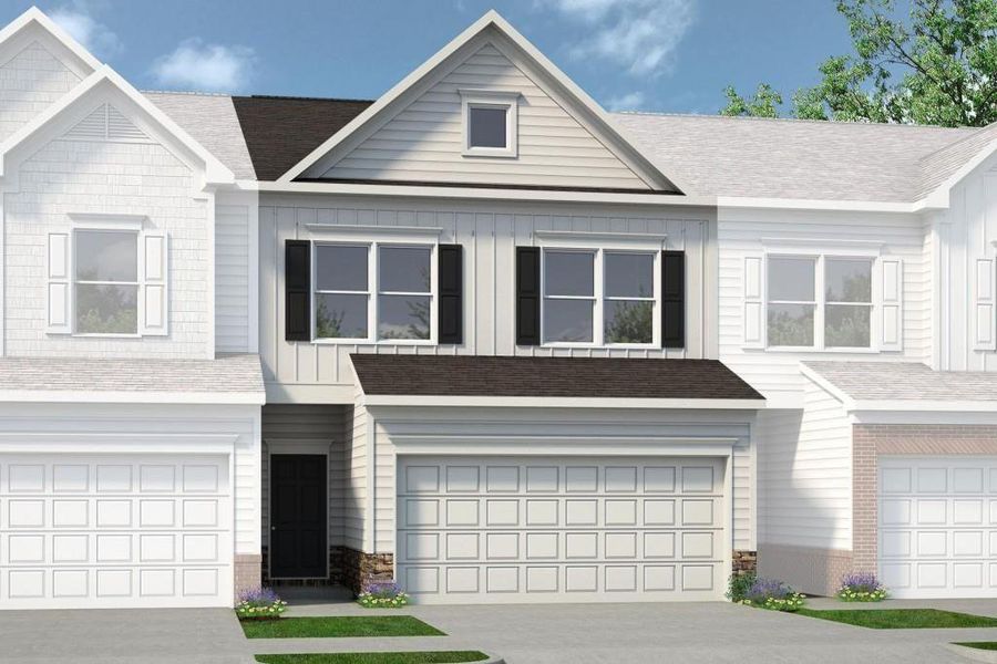 Front exterior of a new home in Summit at Gateway, Jasper, GA, highlighting curb appeal (Image 1). Front exterior of a new home in Summit at Gateway, Jasper, GA, highlighting curb appeal (Image 1).