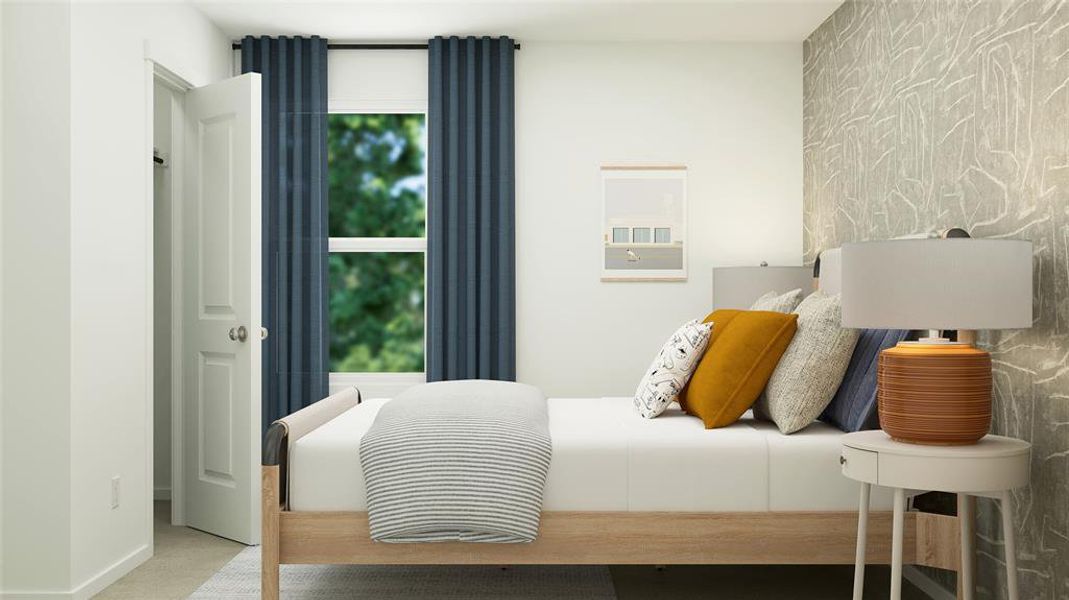 Bedroom featuring carpet flooring