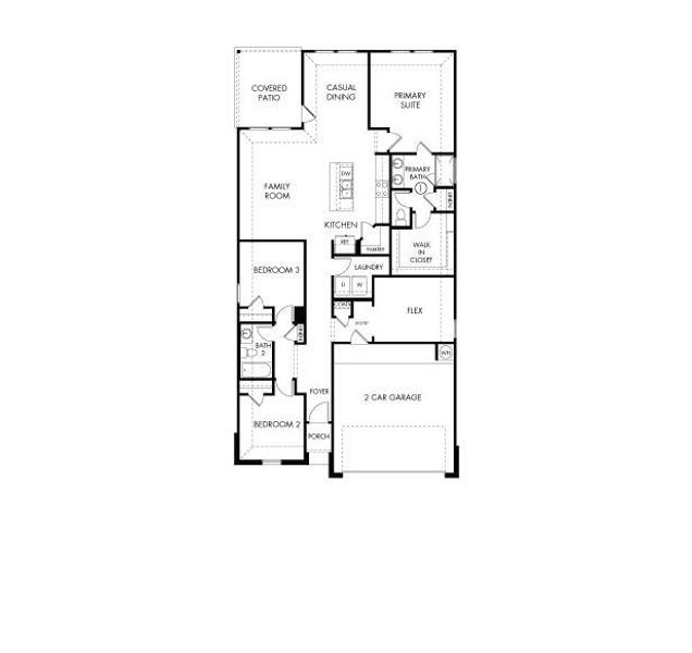 2D floor plan layout of this home in Heights of Barbers Hill, Baytown, TX (Image 3).